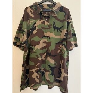 Polo By Ralph Lauren Woodland Camo Polo Shirt Men's Size 4XLB Green Brown Preppy